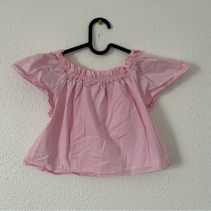 Zara Girls off the shoulder contrast material top Sz 7